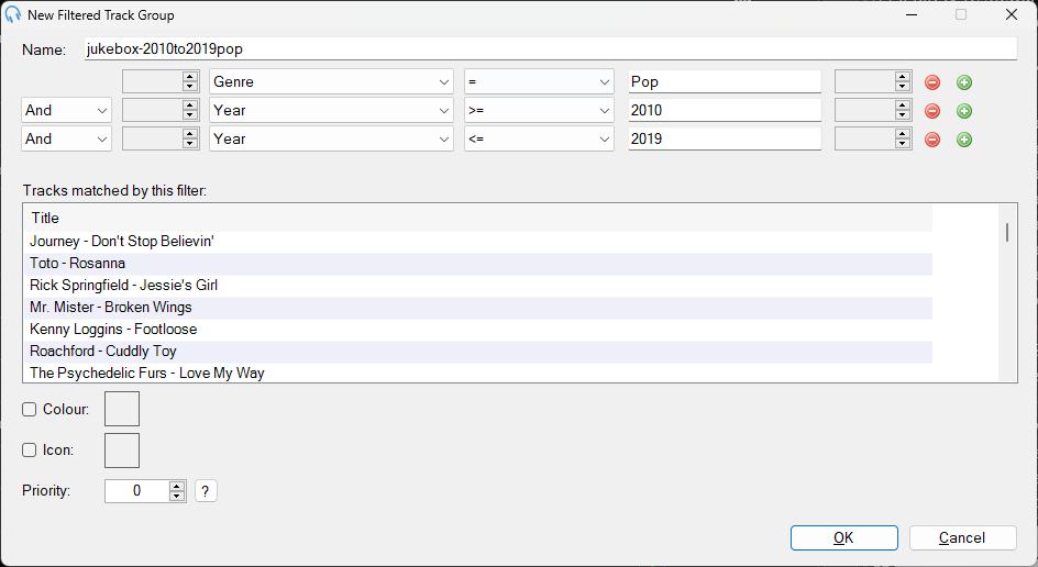 PlayIt Live Filtered Track Group Creation