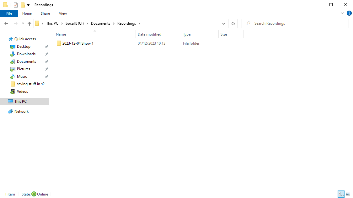 File explorer window showing the Episode 1 folder of the show